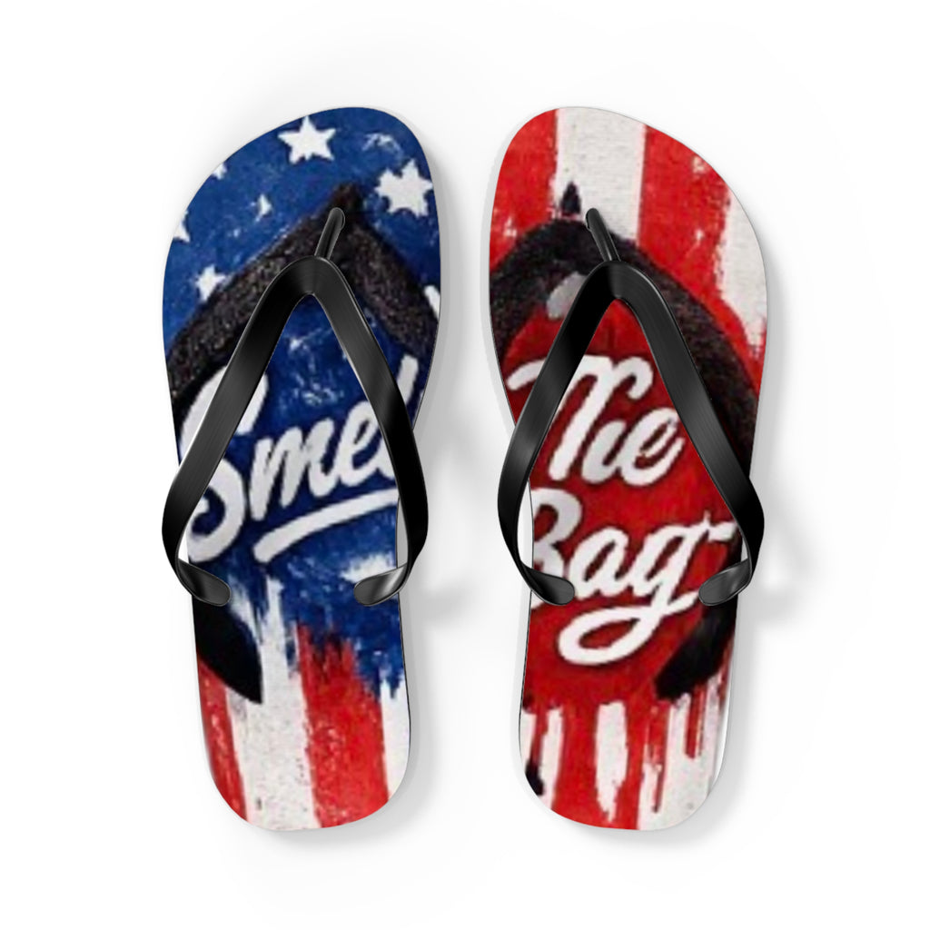 Patriotic “Smell The Rage” Flip Flops – USA Flag Summer Sandals