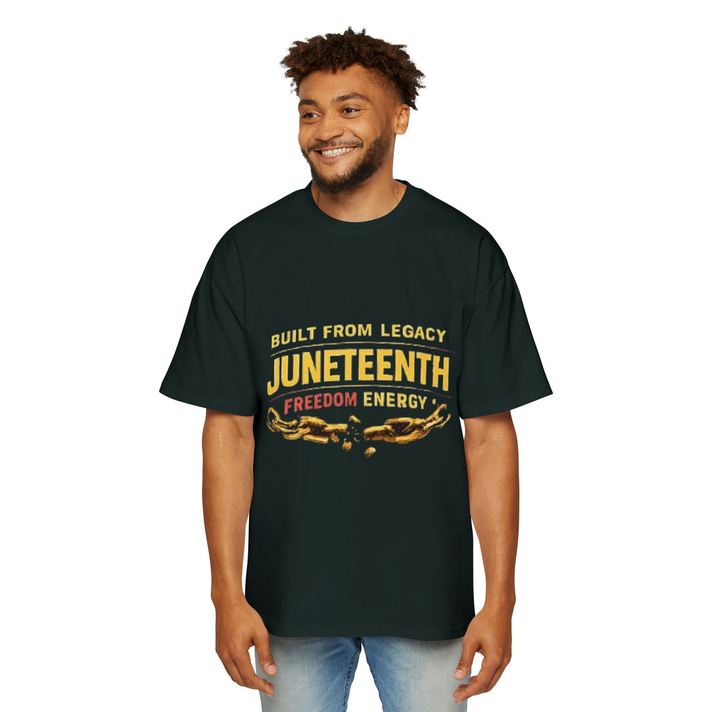 Juneteenth Freedom Energy T-Shirt — "Built From Legacy" Mens Oversized Tee