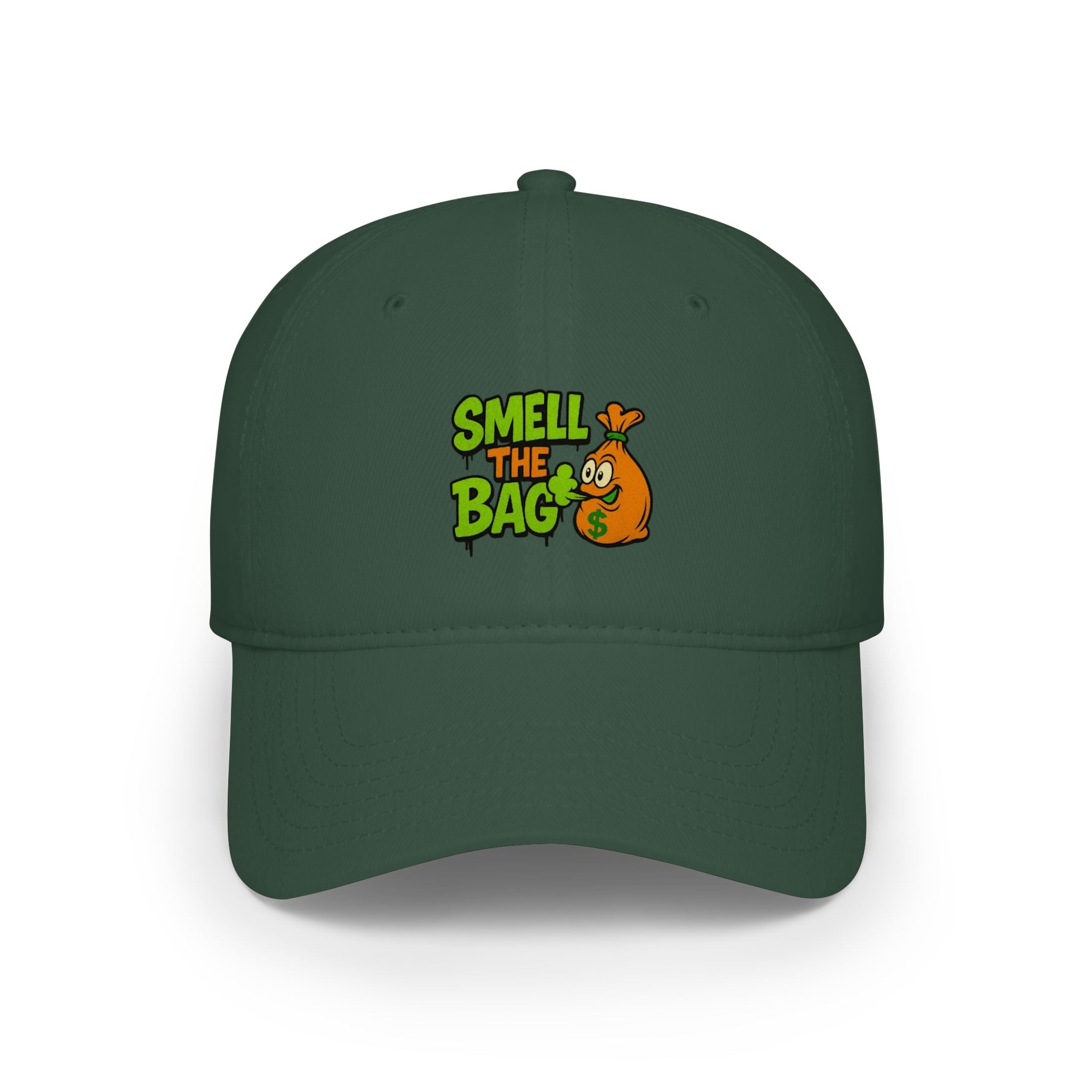 Smell The Bag Baseball Cap — Funny Retro Orange Graphic Hat