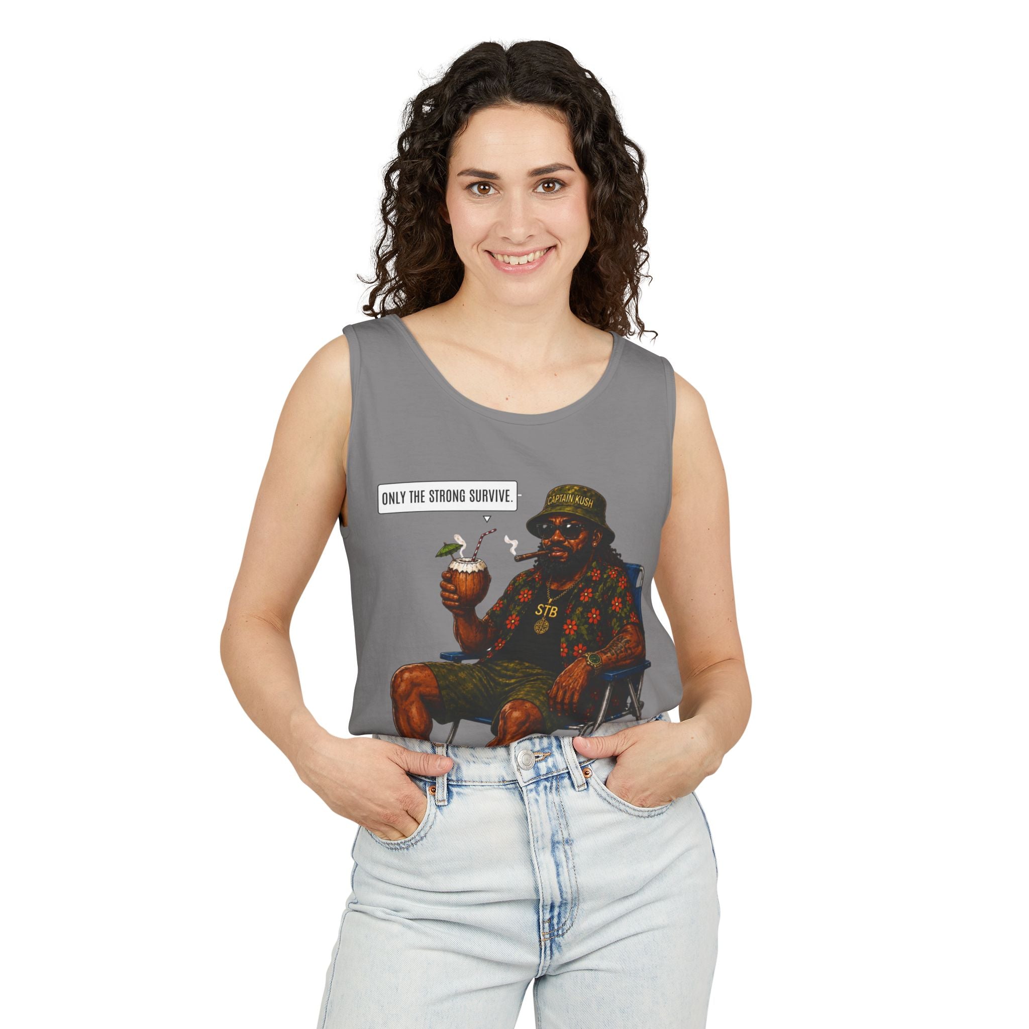 Tank Top — 'Only the Strong Survive' Beach Chair Survivor Graphic