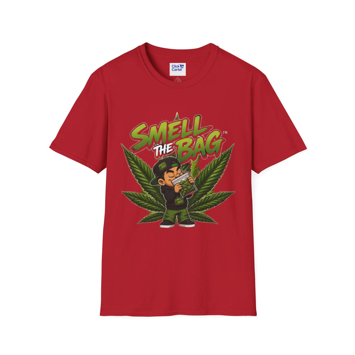 Smell the Bag | Cannabis Leaf & Stoner Toon Tee