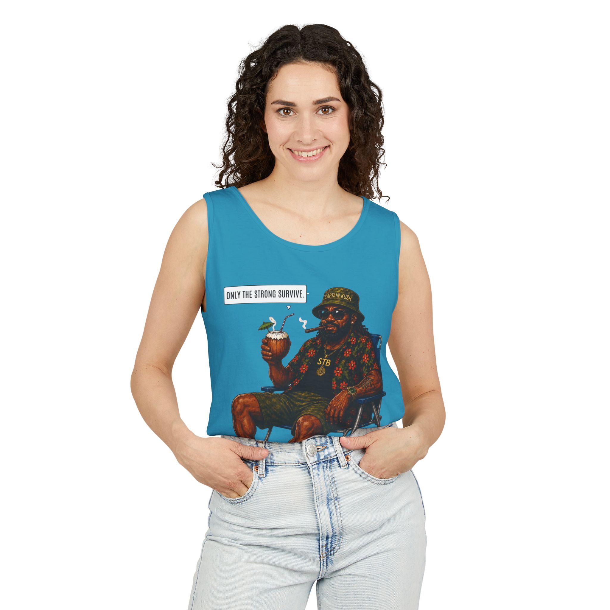 Tank Top — 'Only the Strong Survive' Beach Chair Survivor Graphic