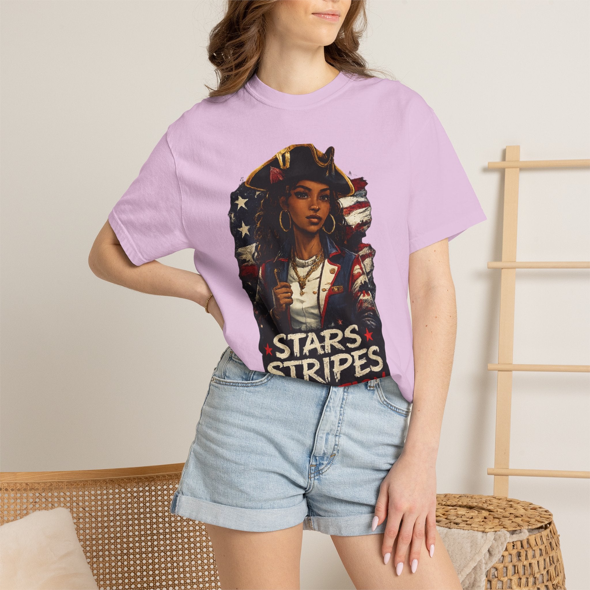 Stars, Stripes & Motion T-Shirt — Patriotic Revolutionary Graphic Tee