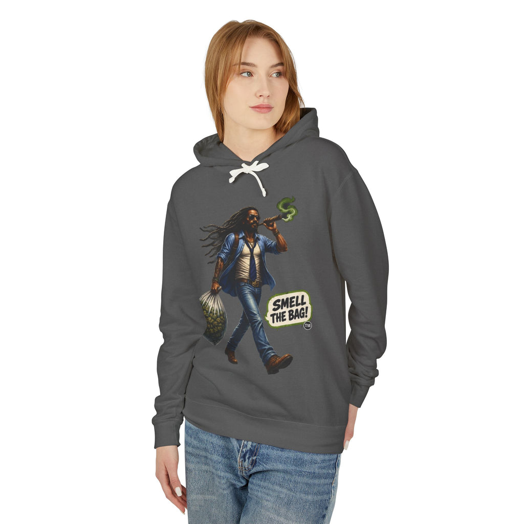 Smell The Bag Hoodie — Retro Dreadlocked Character Graphic Sweatshirt