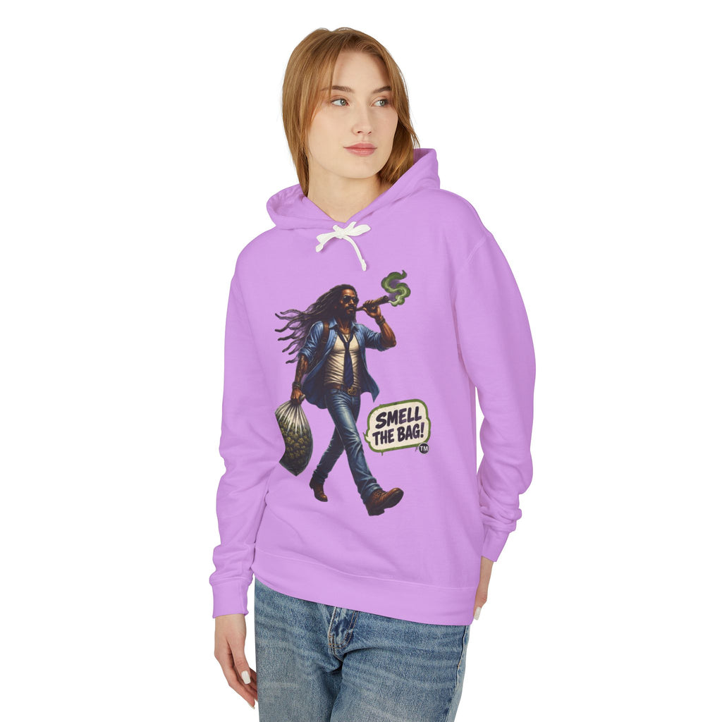 Smell The Bag Hoodie — Retro Dreadlocked Character Graphic Sweatshirt