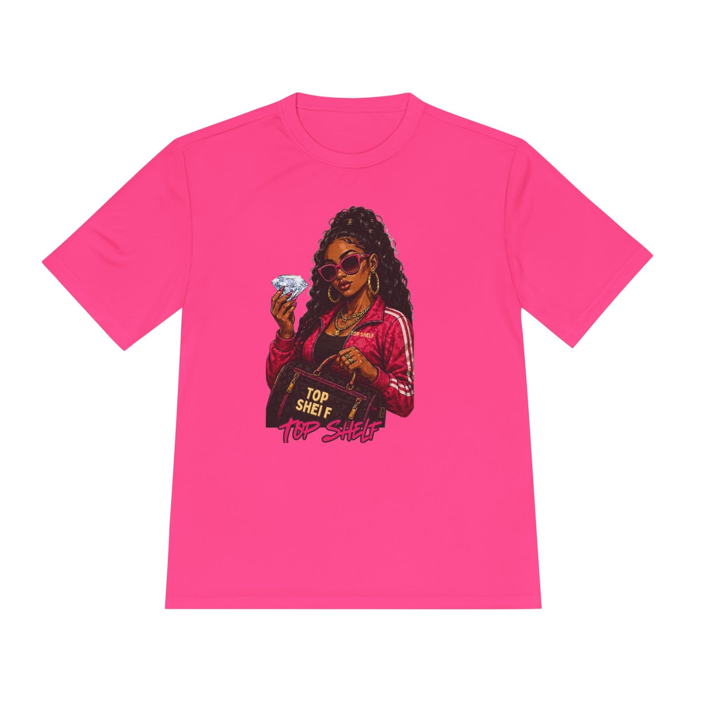 Top Shelf Woman Graphic Tee - Bold Retro Money Design
