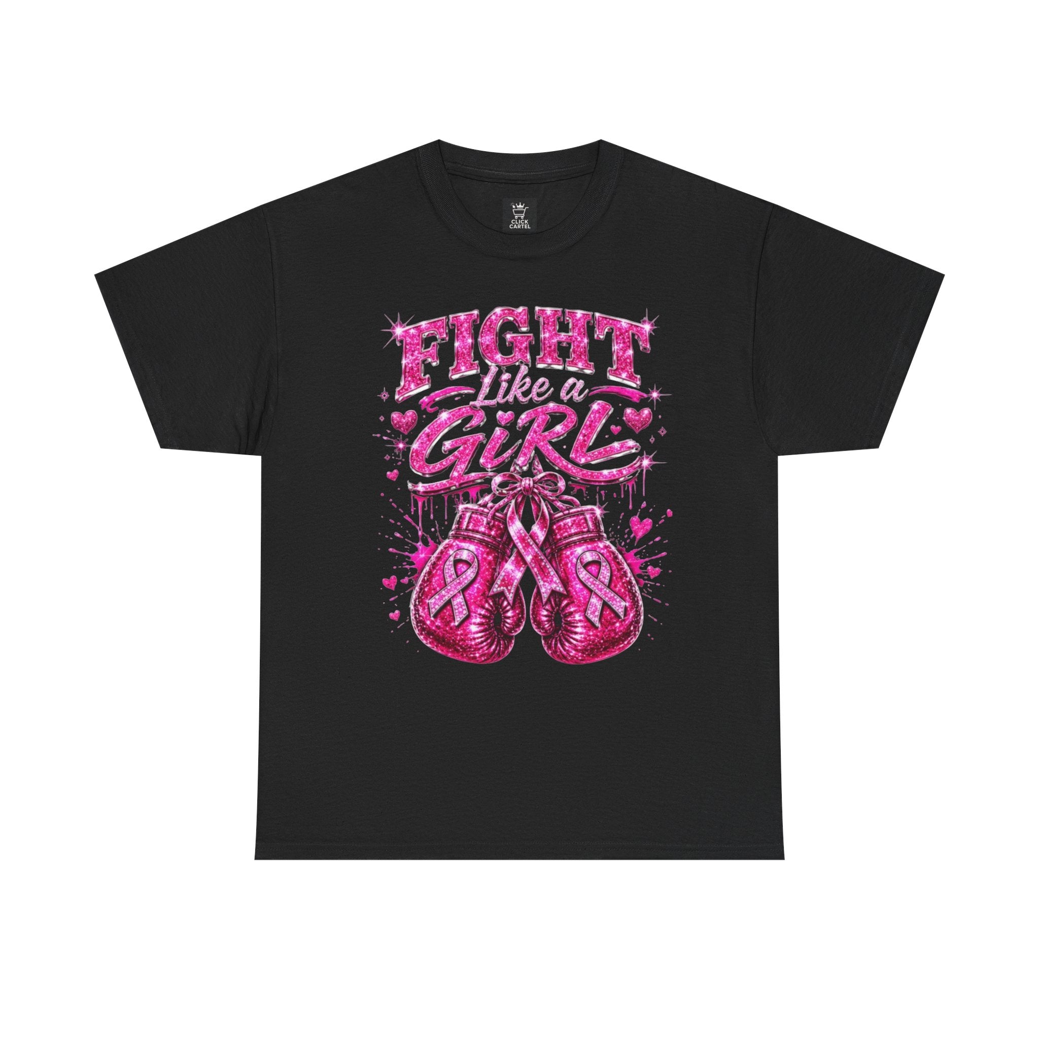 Fight Like a Girl Breast Cancer Awareness T-Shirt — Pink Boxing Gloves Design