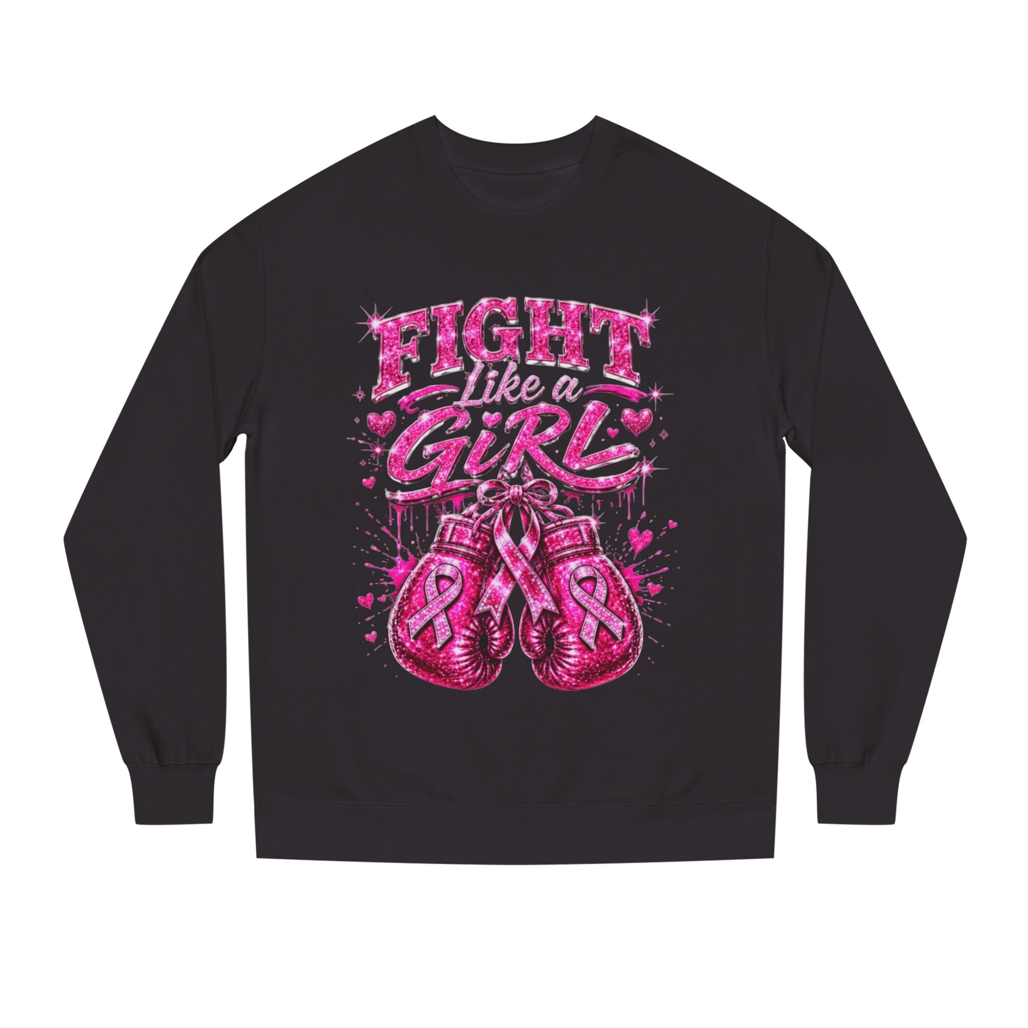Fight Like a Girl Sweatshirt — Breast Cancer Awareness Boxing Crewneck