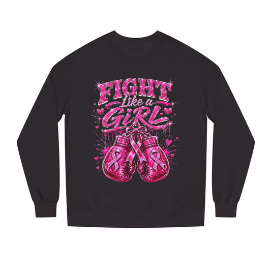 Fight Like a Girl Sweatshirt — Breast Cancer Awareness Boxing Crewneck