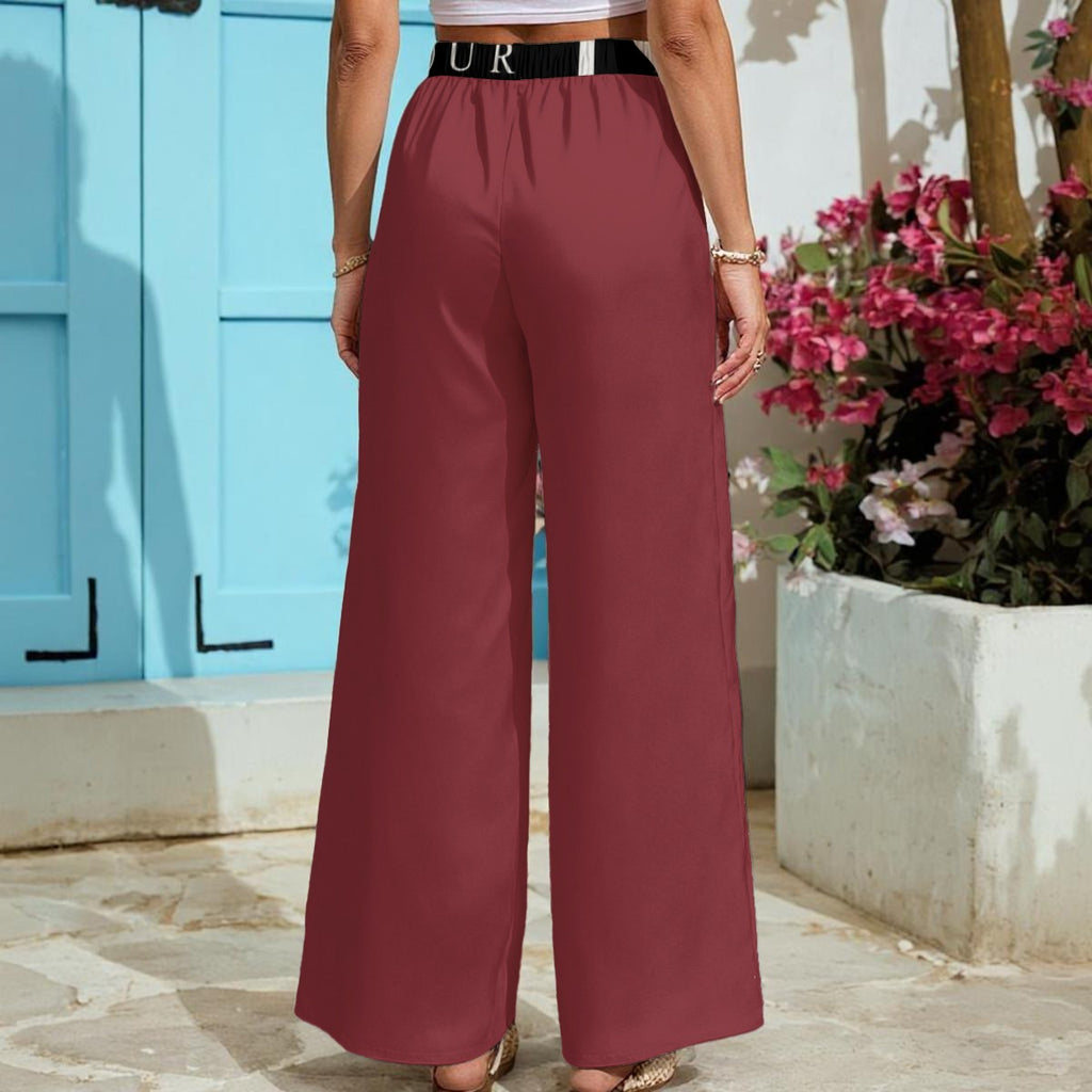 All-Over Print Women's Lightweight Wide-Leg Pants With Pockets