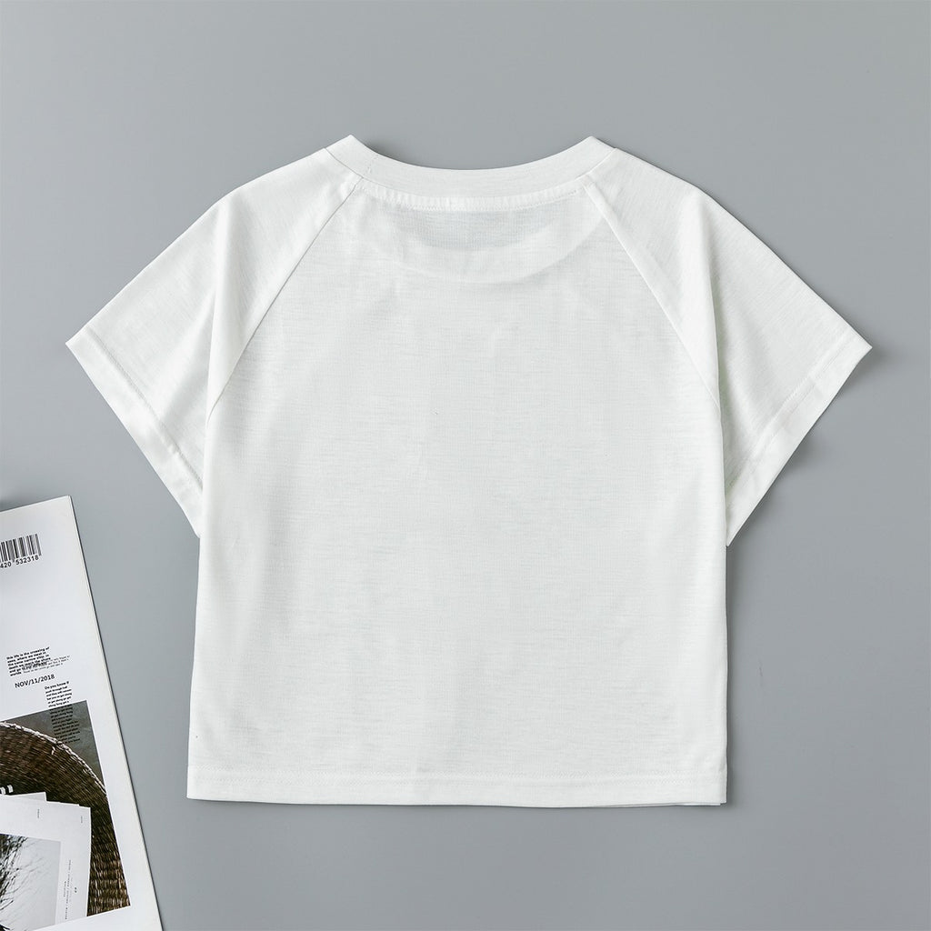 Top Shelf Eco-friendly Women cropped Raglan T-shirt with Short Sleeve - White