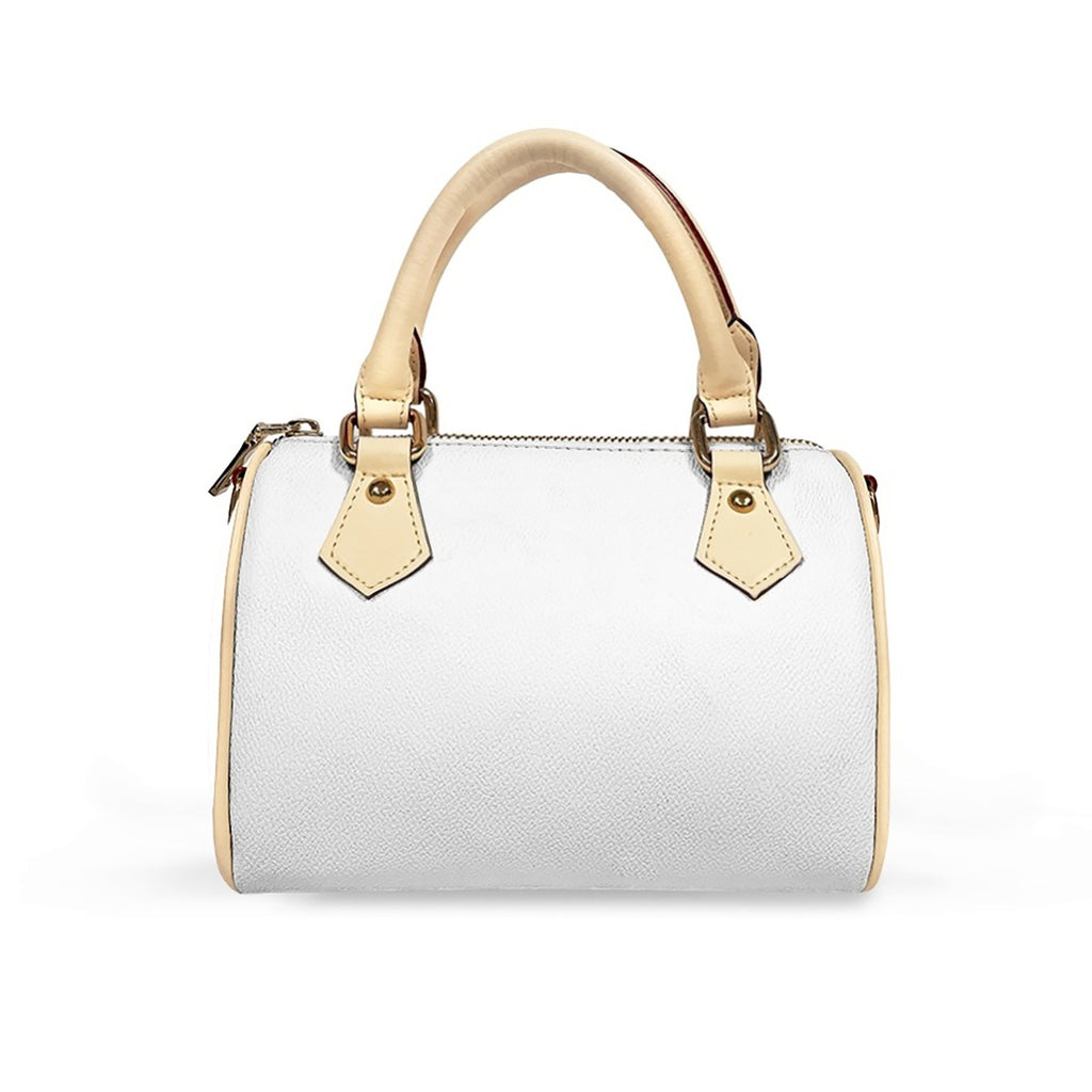 Classic Barrel-Shaped PU Leather Handbag