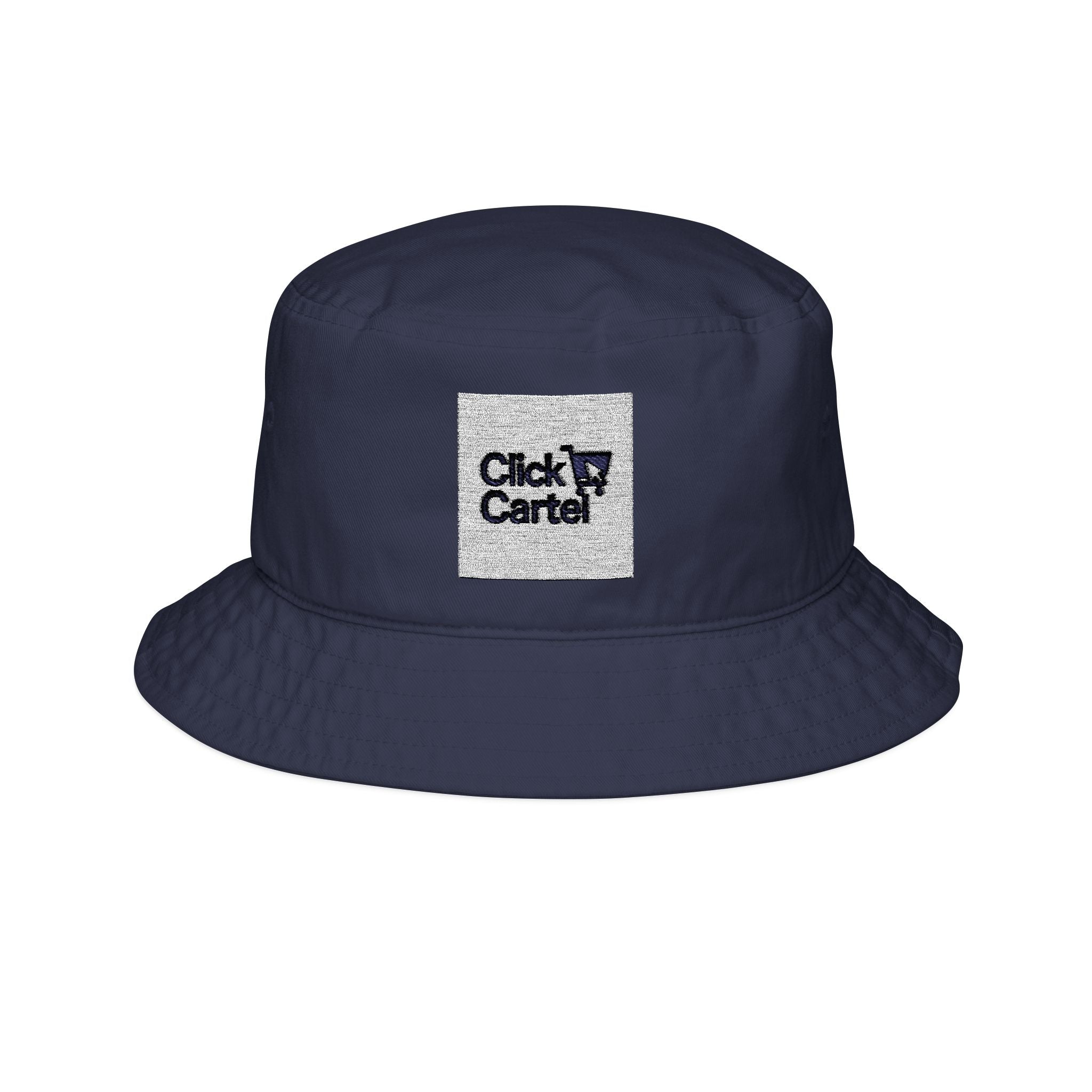 Embroidered 'Click Cart' Logo Bucket Hat — Casual Streetwear Sun Hat