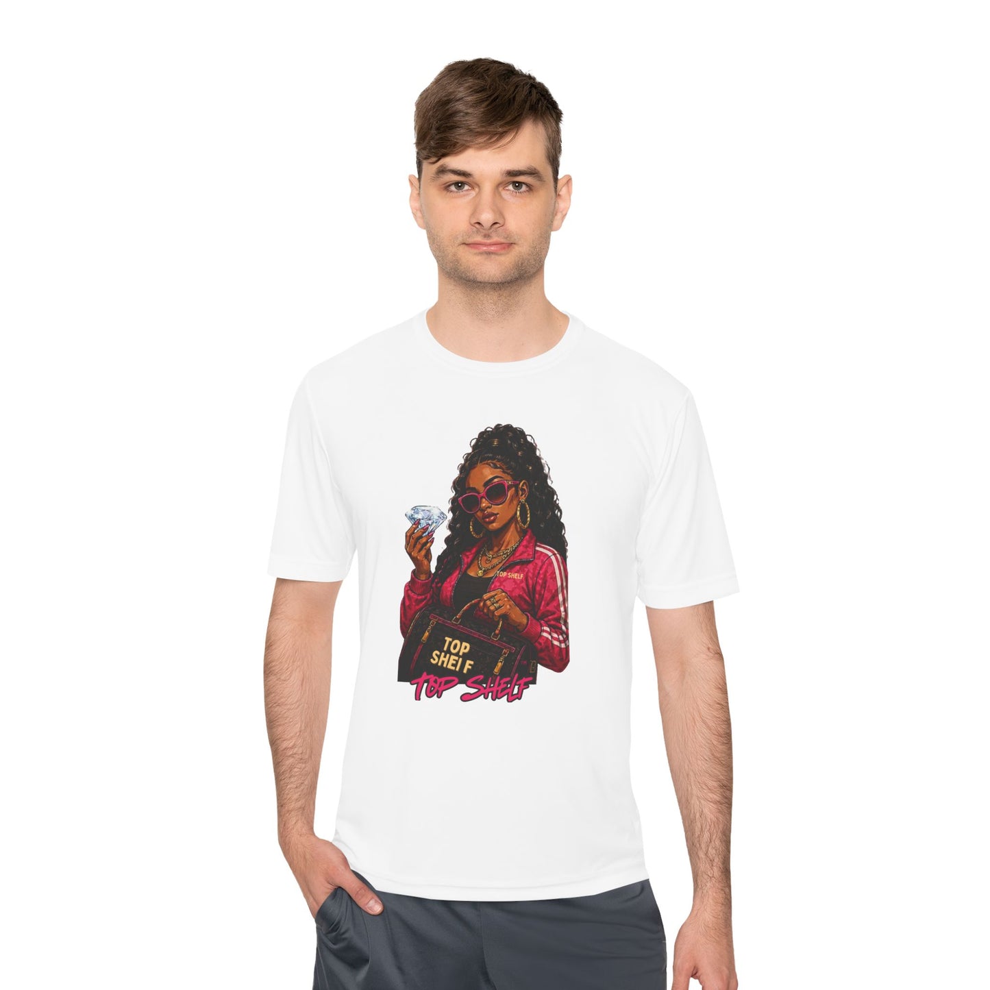Top Shelf Woman Graphic Tee - Bold Retro Money Design