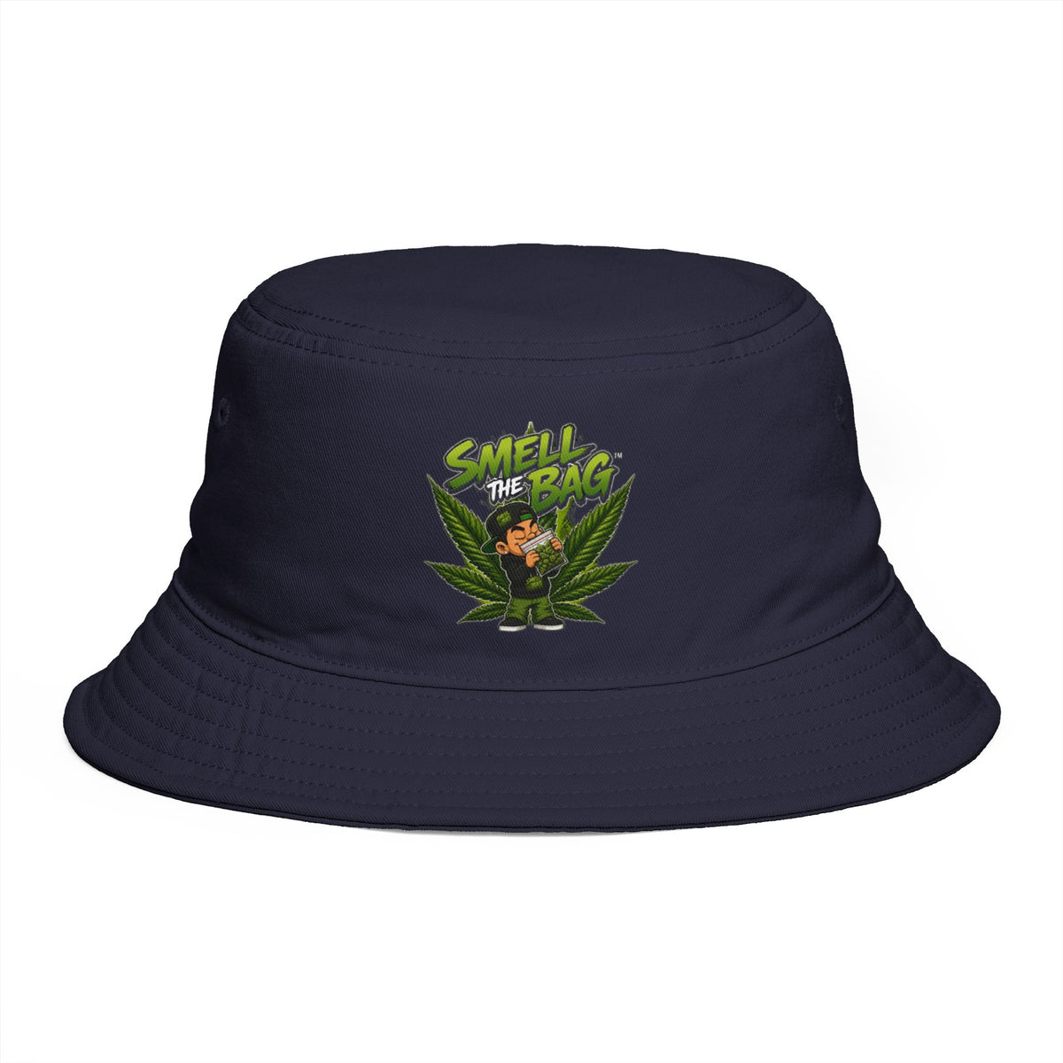 Smell the Bag| Bucket Cannabis Funny Toon Leaf Hat