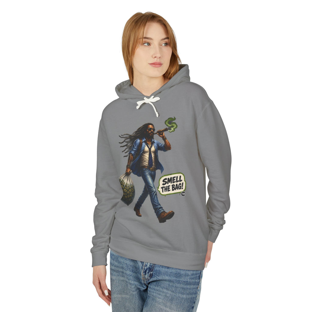 Smell The Bag Hoodie — Retro Dreadlocked Character Graphic Sweatshirt