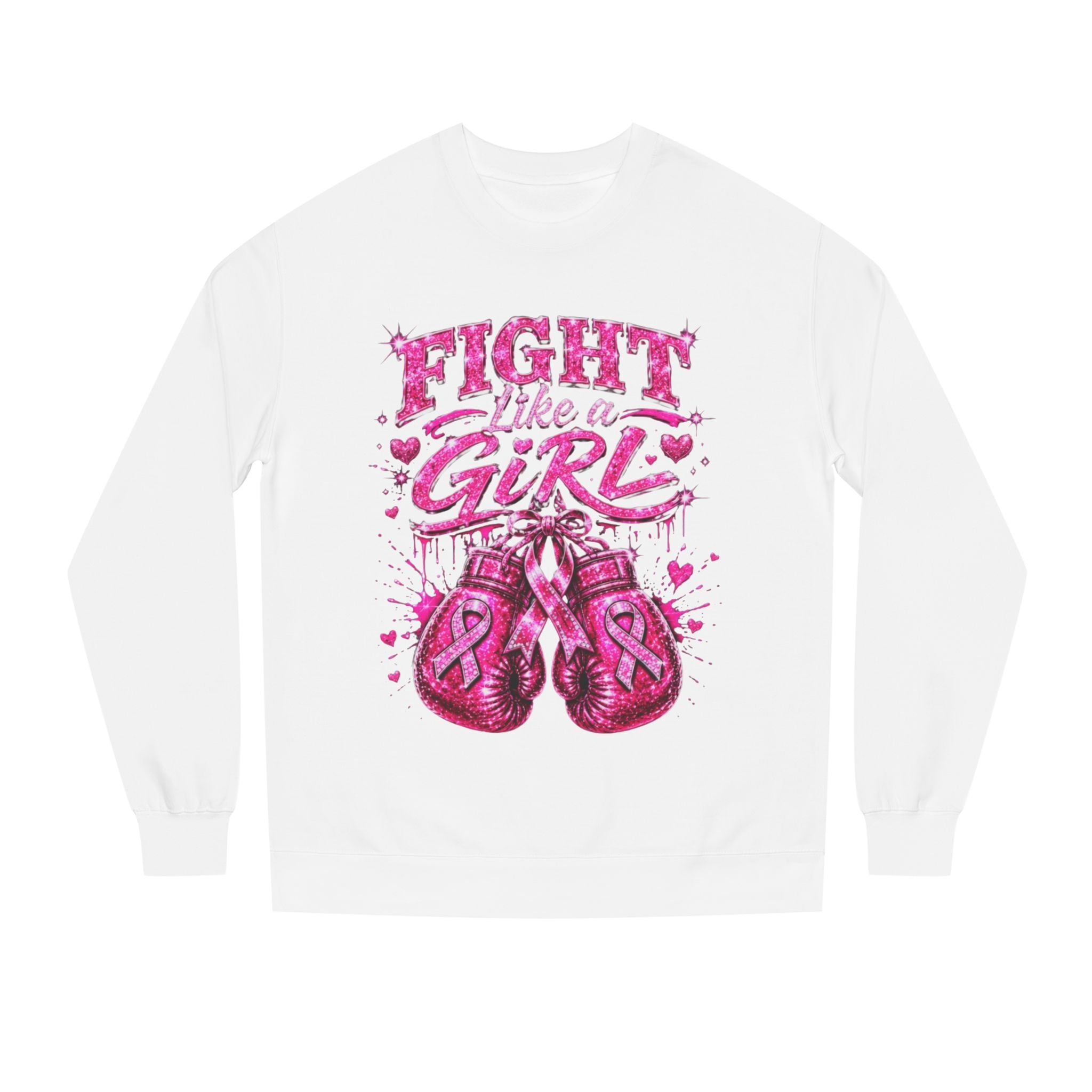Fight Like a Girl Sweatshirt — Breast Cancer Awareness Boxing Crewneck