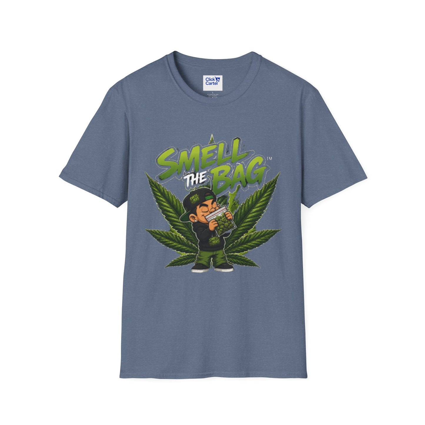 Smell the Bag | Cannabis Leaf & Stoner Toon Tee