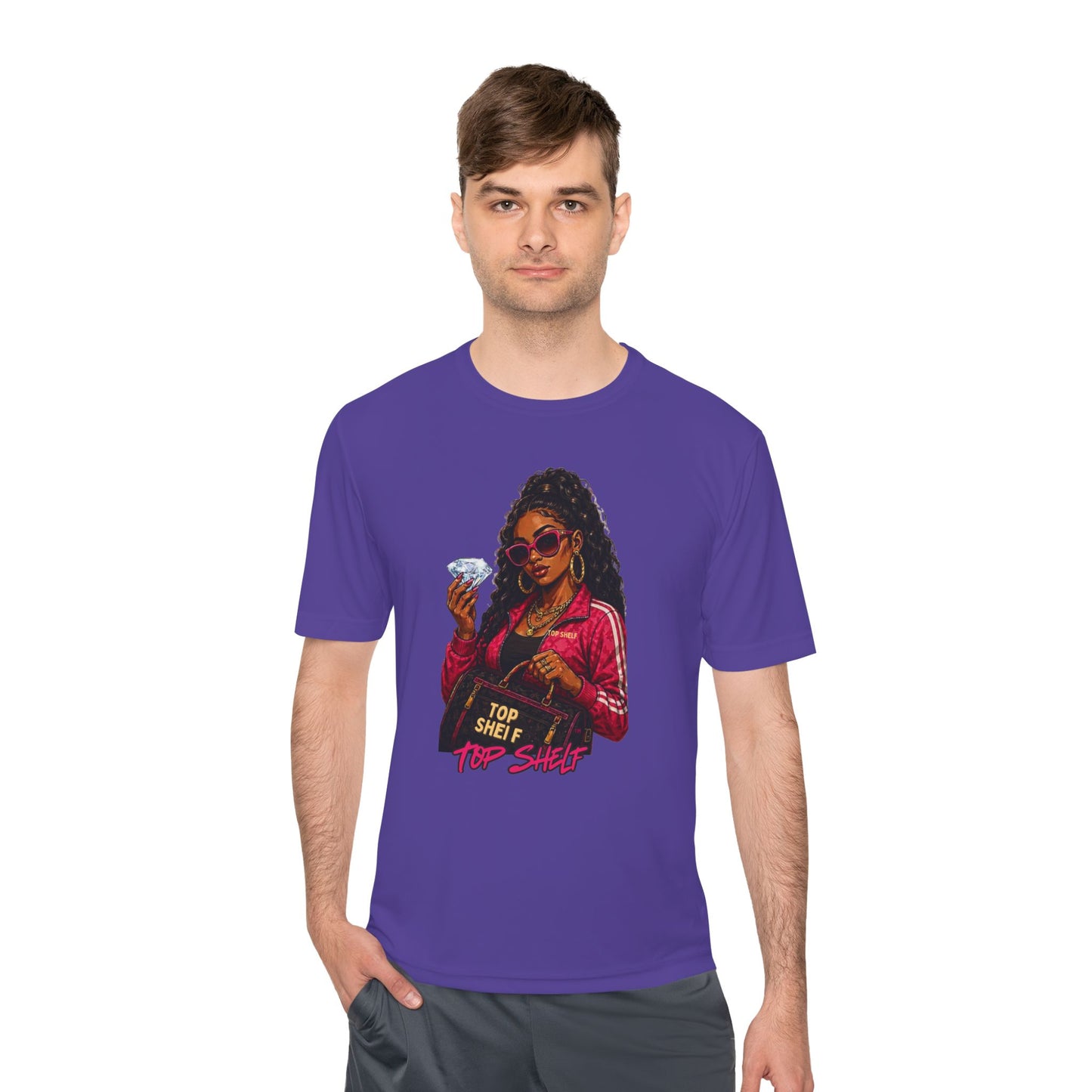 Top Shelf Woman Graphic Tee - Bold Retro Money Design