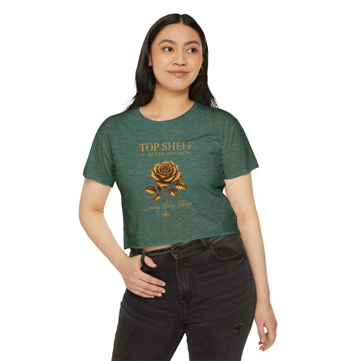 Top Shelf After Hours Rose Crop Top — Women’s Festival Graphic Tee