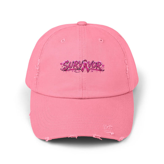 Survivor Distressed Cap — Pink Graffiti Baseball Hat