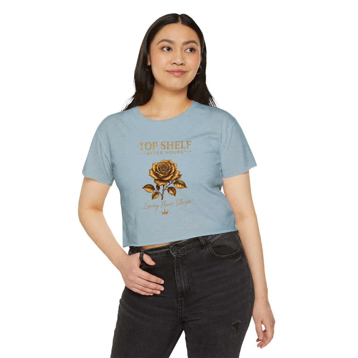 Top Shelf After Hours Rose Crop Top — Women’s Festival Graphic Tee