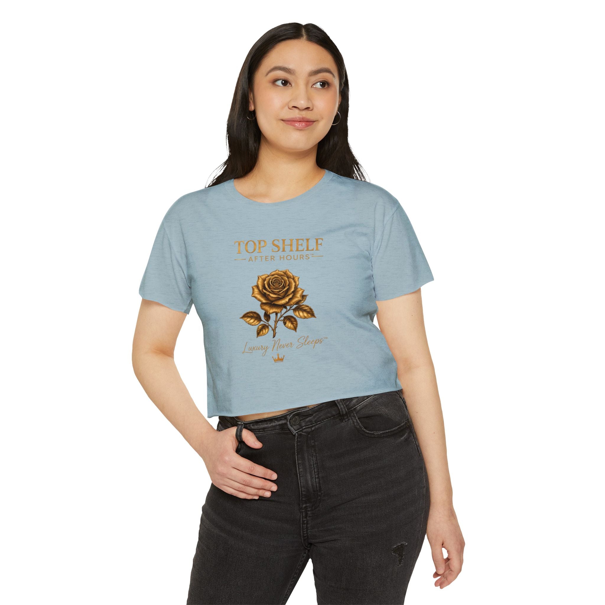 Top Shelf After Hours Rose Crop Top — Women’s Festival Graphic Tee