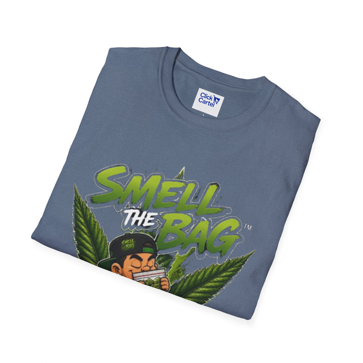 Smell the Bag | Cannabis Leaf & Stoner Toon Tee