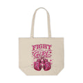 Canvas Tote — "Fight Like a Girl" Pink Boxing Gloves Breast Cancer Awareness
