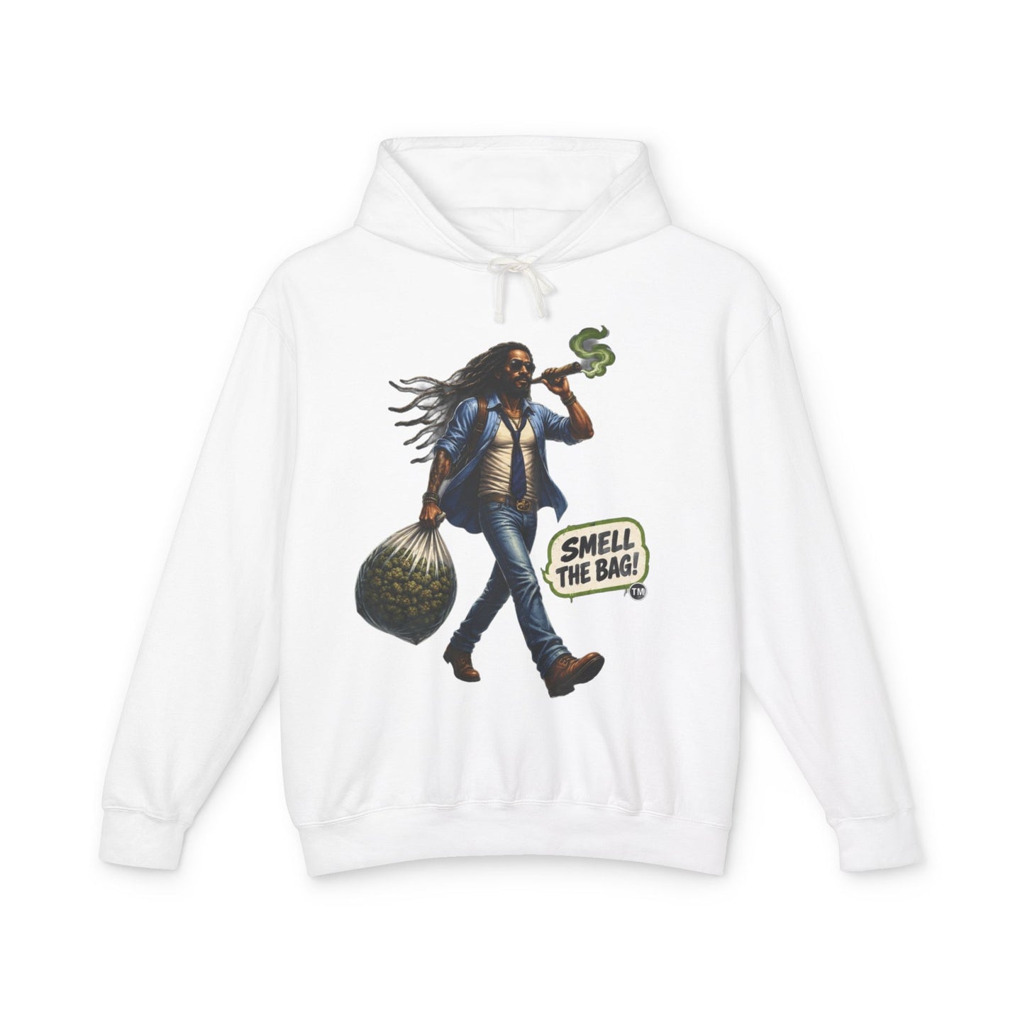 Smell The Bag Hoodie — Retro Dreadlocked Character Graphic Sweatshirt