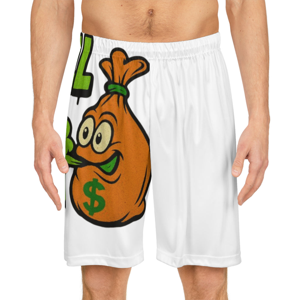 Money Bag Basketball Shorts — 'Smell the Bag' Graphic AOP Athletic Shorts