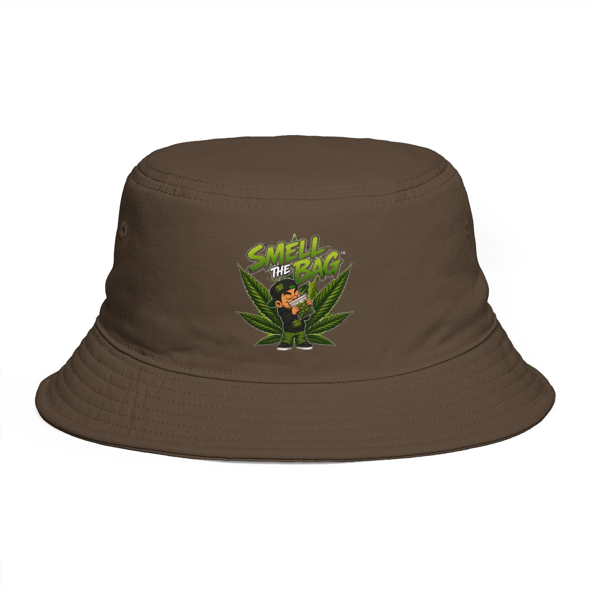 Smell the Bag| Bucket Cannabis Funny Toon Leaf Hat