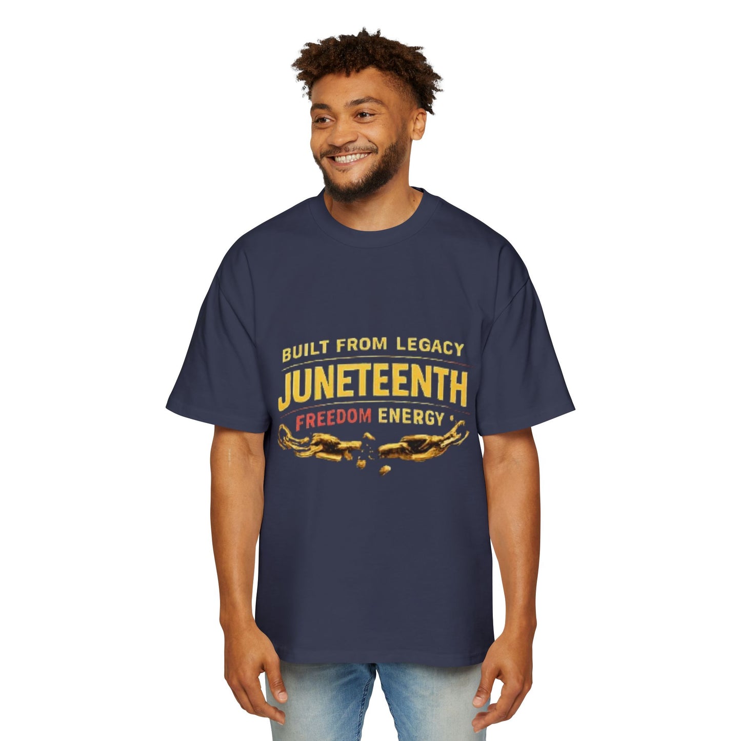 Juneteenth Freedom Energy T-Shirt — "Built From Legacy" Mens Oversized Tee