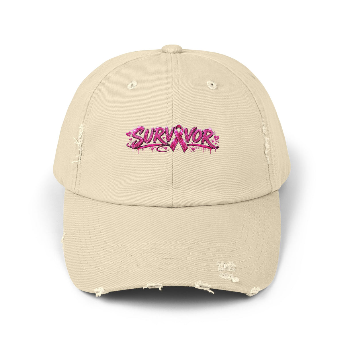 Survivor Distressed Cap — Pink Graffiti Baseball Hat