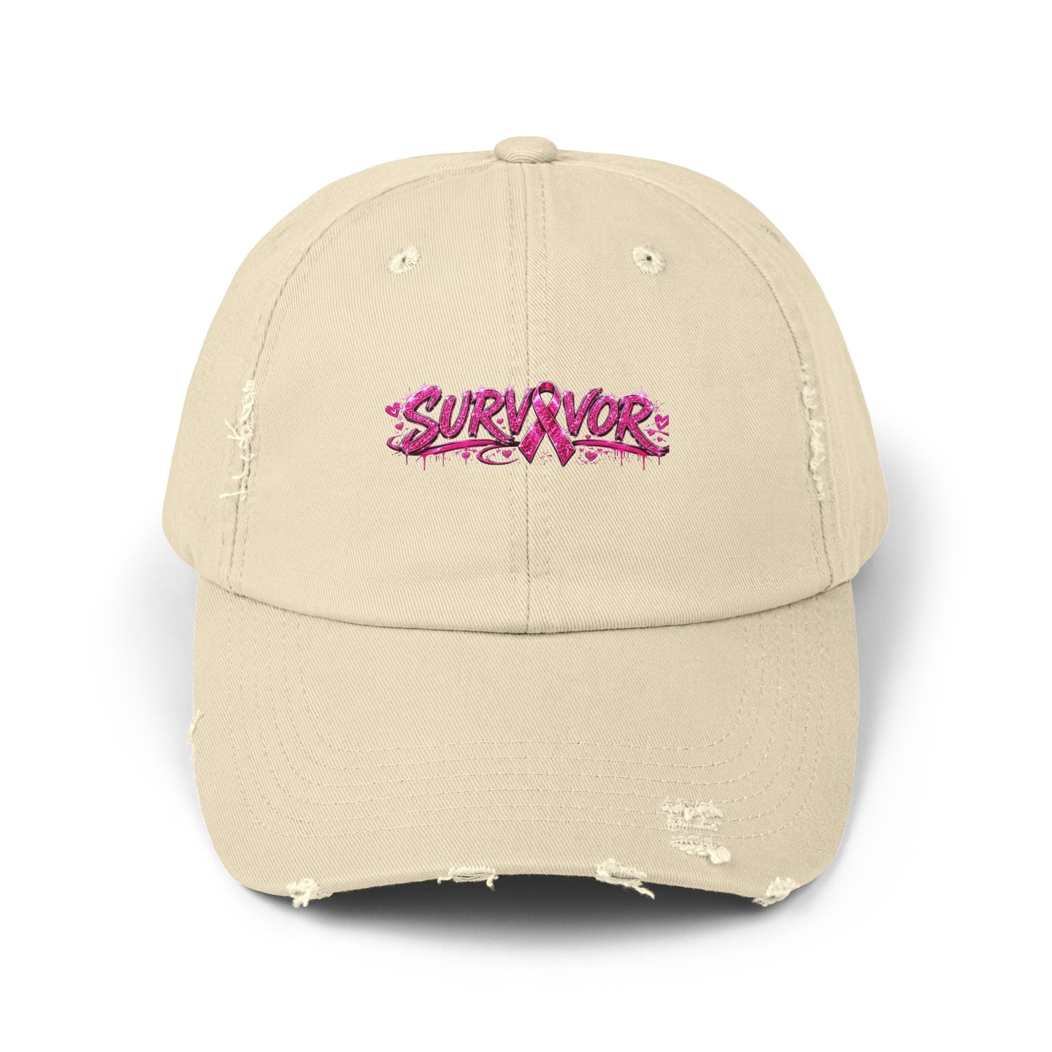 Survivor Distressed Cap — Pink Graffiti Baseball Hat