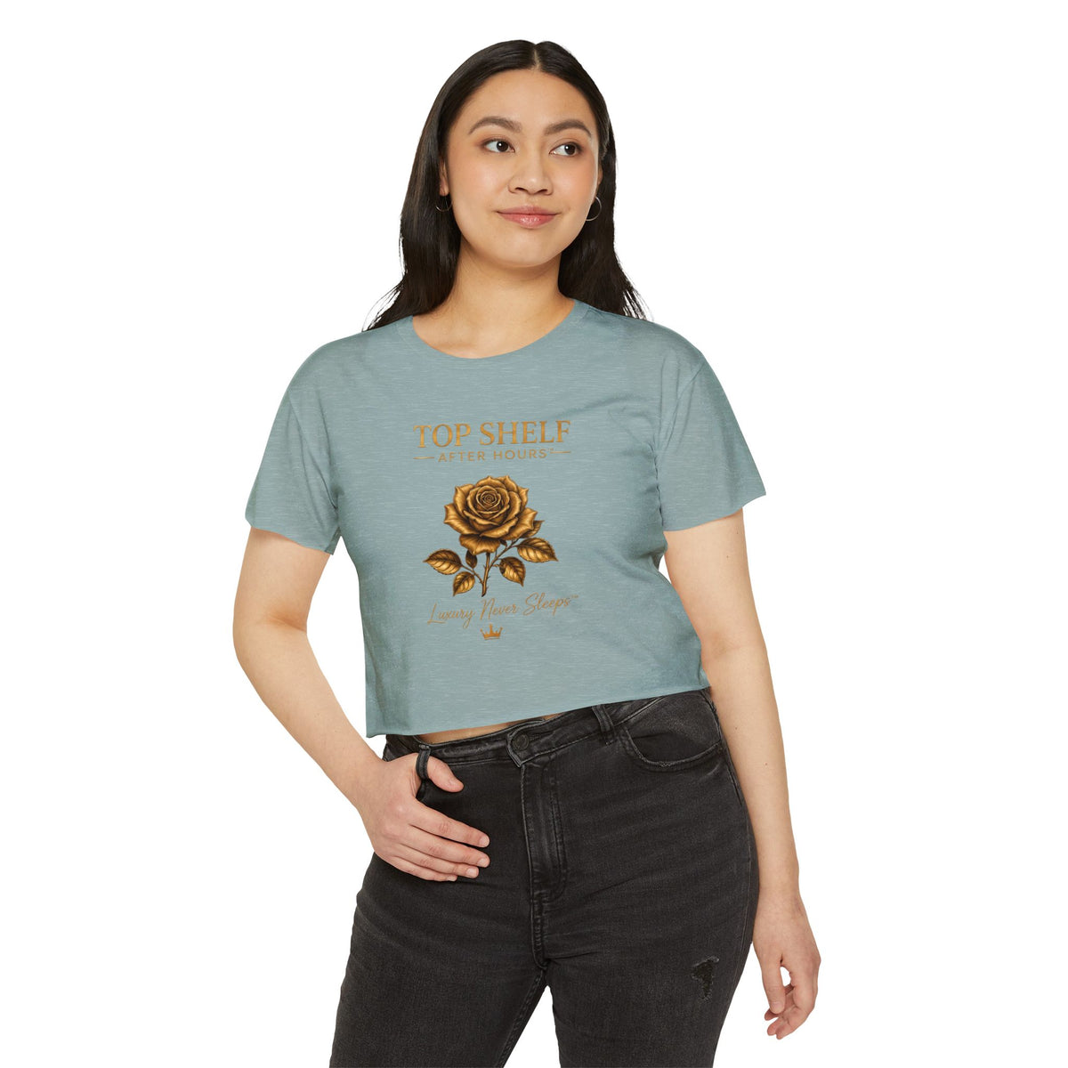 Top Shelf After Hours Rose Crop Top — Women’s Festival Graphic Tee