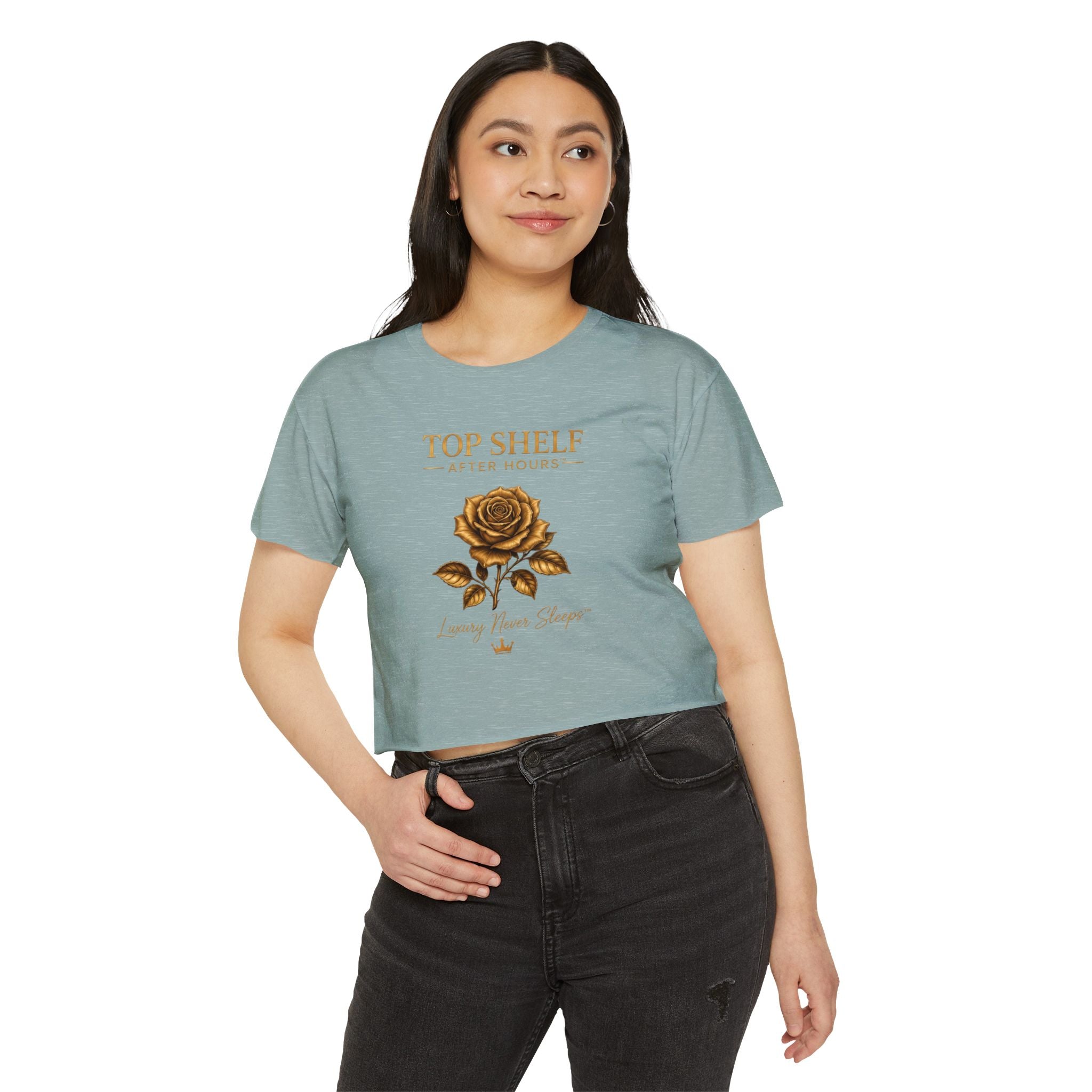 Top Shelf After Hours Rose Crop Top — Women’s Festival Graphic Tee