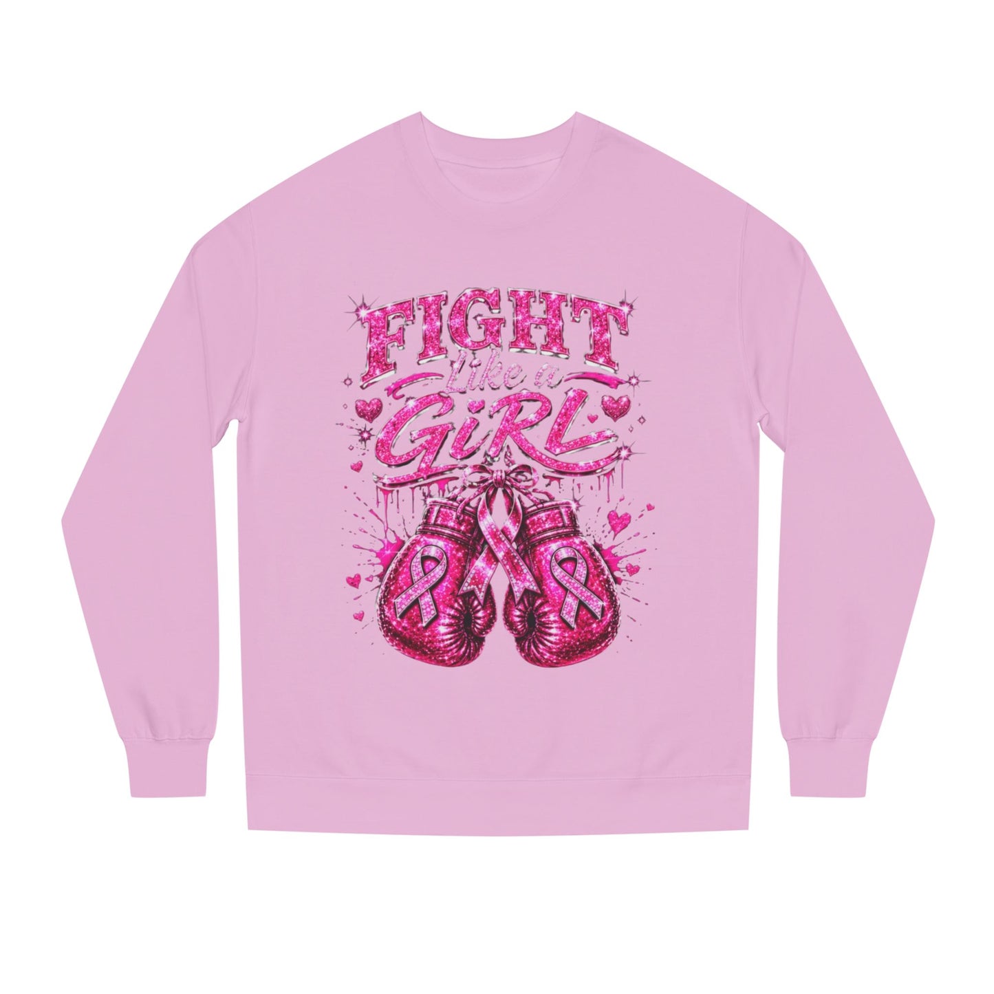 Fight Like a Girl Sweatshirt — Breast Cancer Awareness Boxing Crewneck