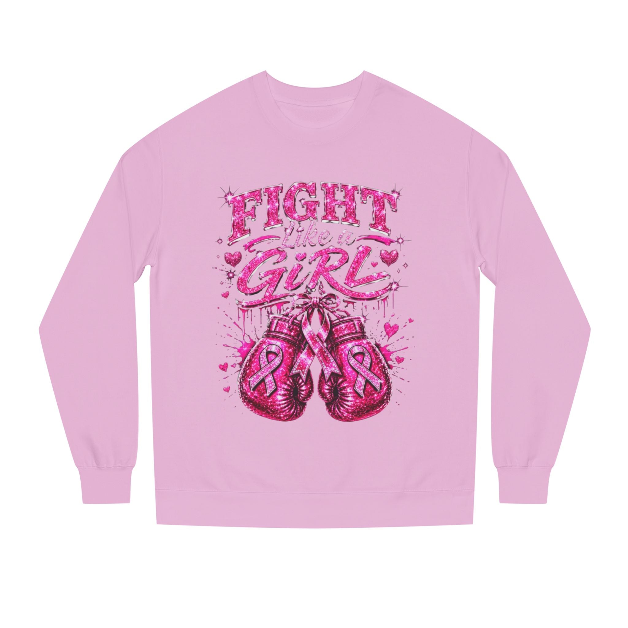 Fight Like a Girl Sweatshirt — Breast Cancer Awareness Boxing Crewneck