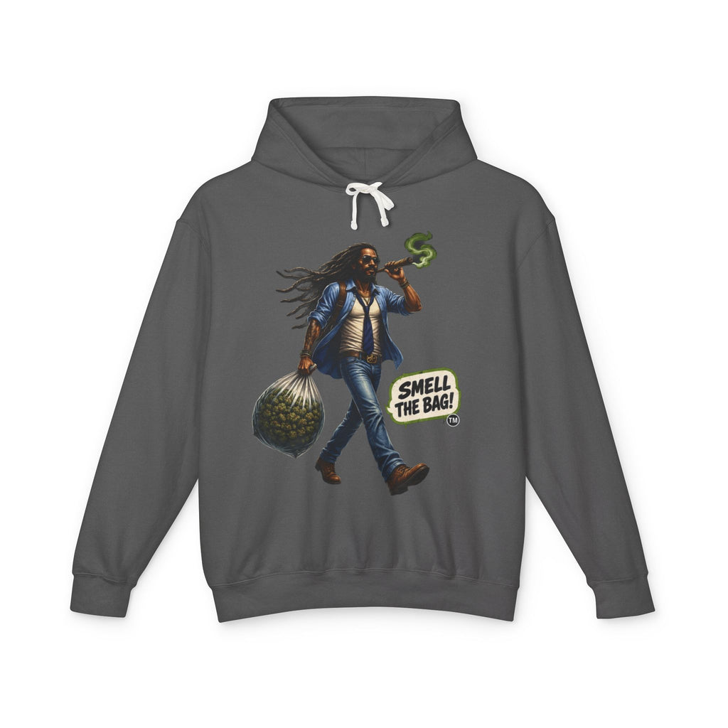 Smell The Bag Hoodie — Retro Dreadlocked Character Graphic Sweatshirt