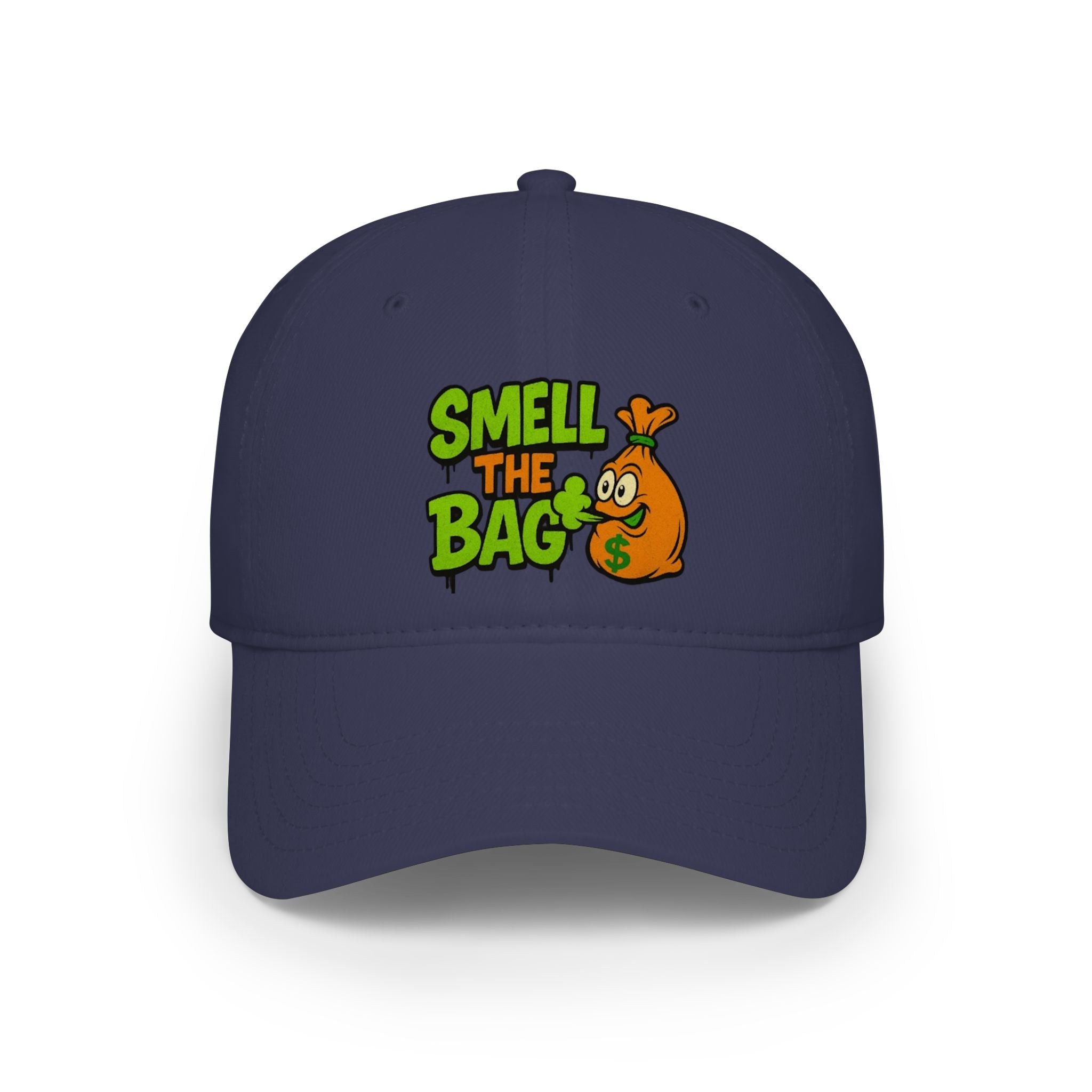 Smell The Bag Baseball Cap — Funny Retro Orange Graphic Hat