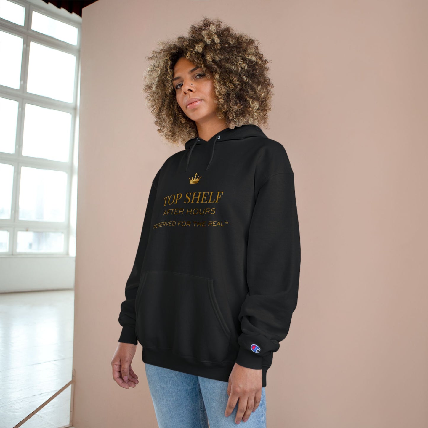 Top Shelf Hoodie — "Top Shelf After Hours" Graphic Champion Hoodie