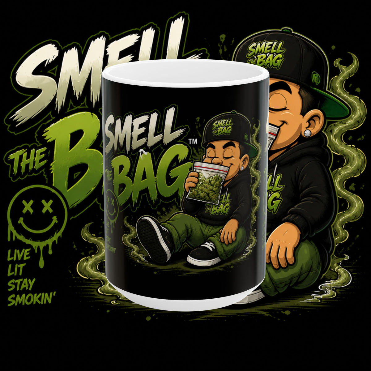 Smell The Bag | Ceramic Funny Toon Coffee Cup (11oz & 15oz)