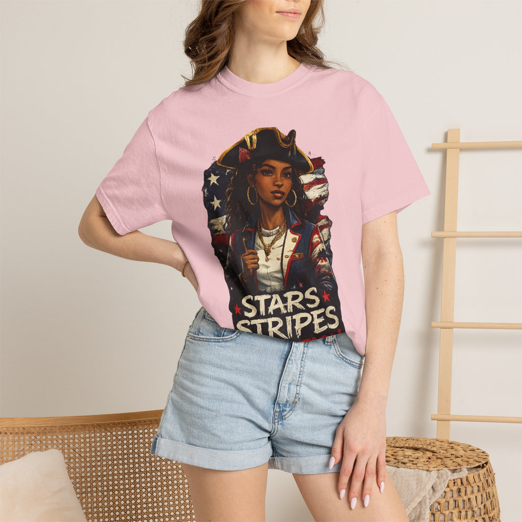 Stars, Stripes & Motion T-Shirt — Patriotic Revolutionary Graphic Tee
