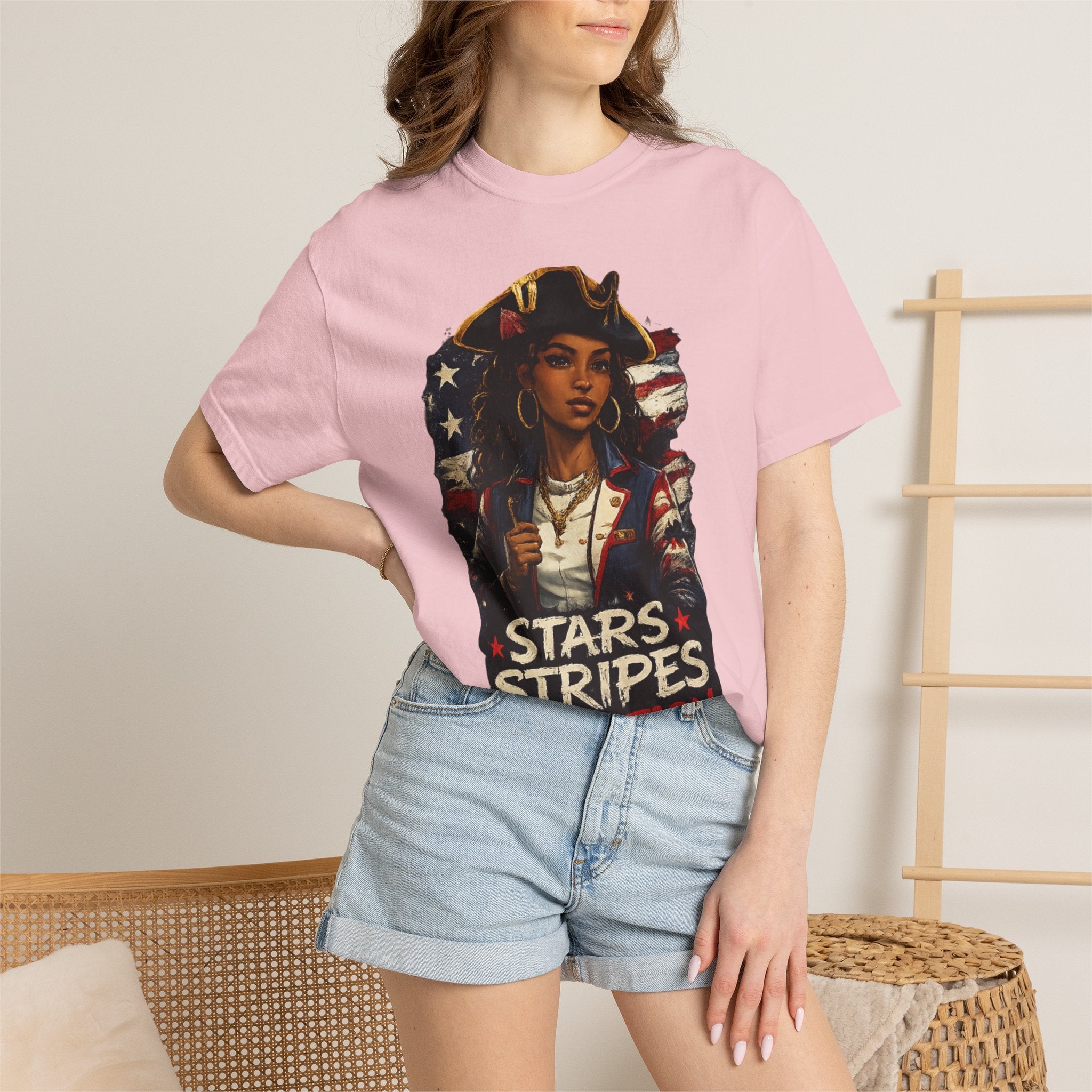 Stars, Stripes & Motion T-Shirt — Patriotic Revolutionary Graphic Tee