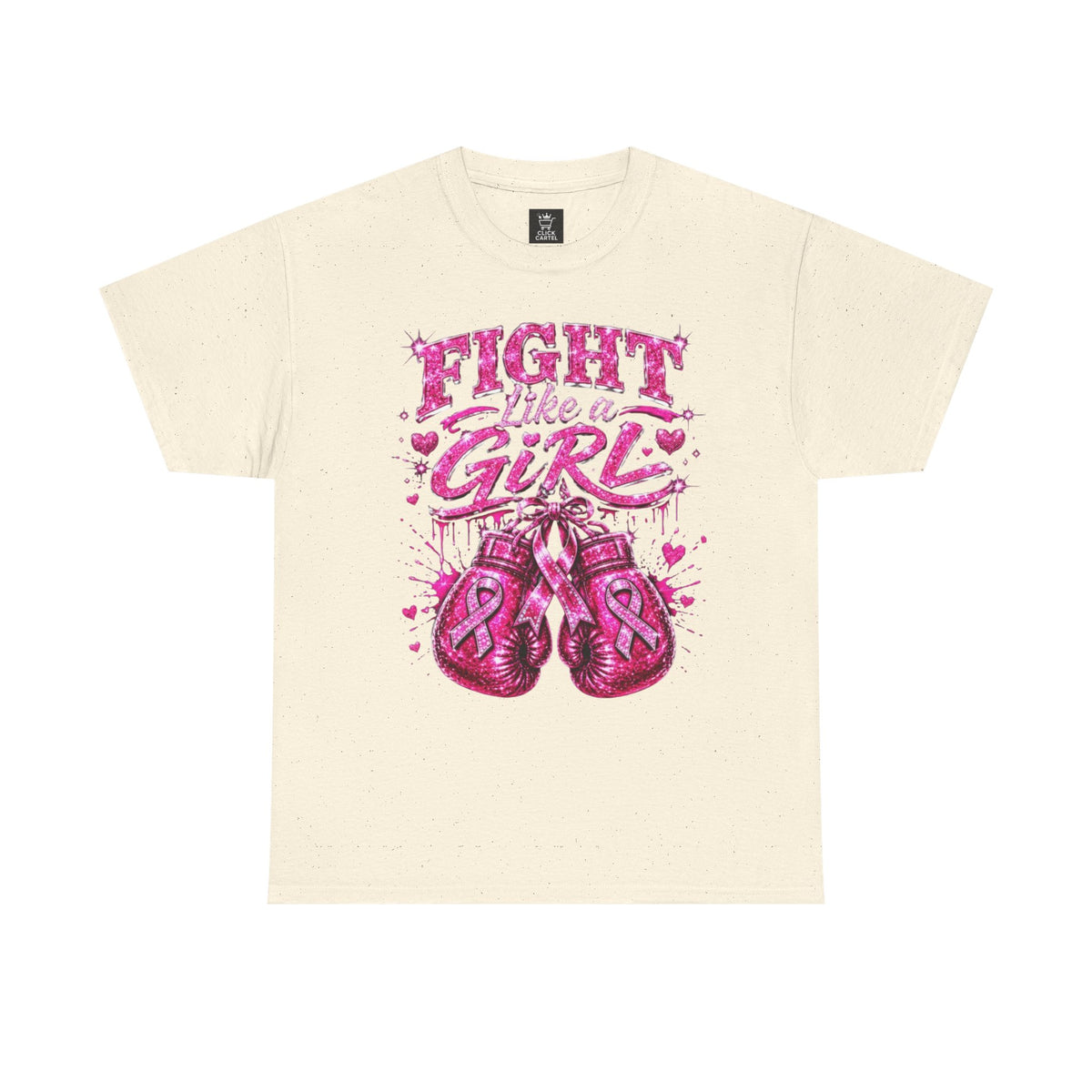 Fight Like a Girl Breast Cancer Awareness T-Shirt — Pink Boxing Gloves Design