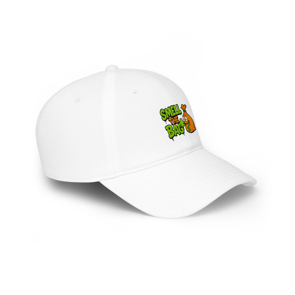 Smell The Bag Baseball Cap — Funny Retro Orange Graphic Hat