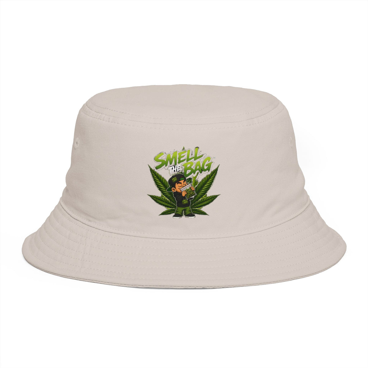Smell the Bag| Bucket Cannabis Funny Toon Leaf Hat