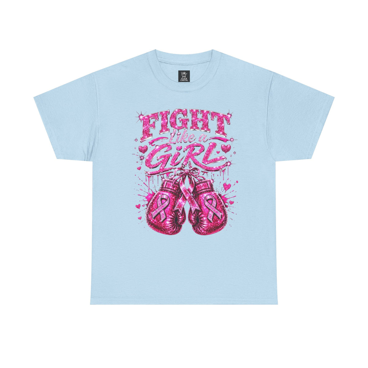Fight Like a Girl Breast Cancer Awareness T-Shirt — Pink Boxing Gloves Design
