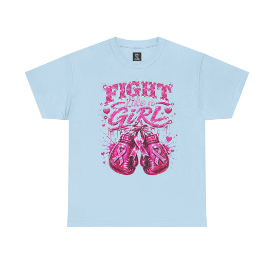 Fight Like a Girl Breast Cancer Awareness T-Shirt — Pink Boxing Gloves Design
